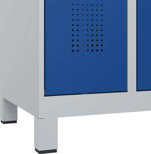 Fächerschrank Evolo PLUS 900mm Füße lichtgrau enzianblau 3x5 C+P || VE = 1 ST