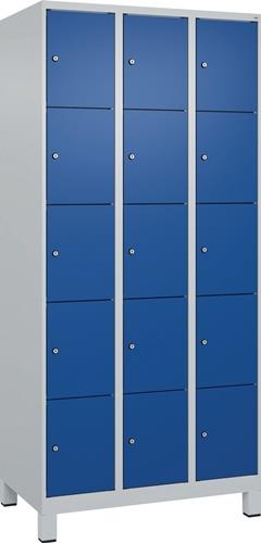 Fächerschrank Evolo PLUS 900mm Füße lichtgrau enzianblau 3x5 C+P || VE = 1 ST