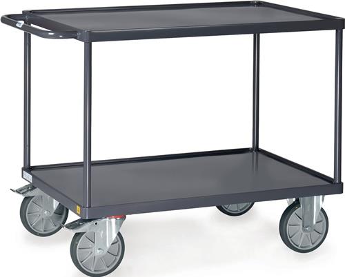 Tischwagen 2Ladeflächen L850xB500mm schiefergrau Trgf.500kg elektr.leitfähig || VE = 1 ST