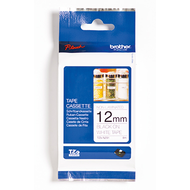 Brother Schriftbandkassette TZEN231 12mmx8m unlaminiert sw auf ws