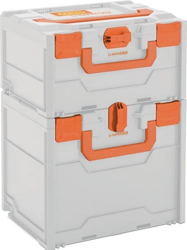 Akku-Systembrandschutzboxen Li-SAFE 2-S L300xB400xH215mm 2 Griffe grau/orange || VE = 1 ST