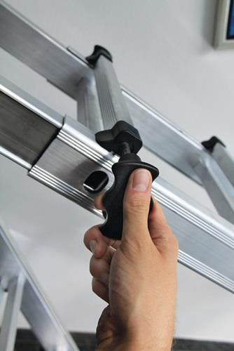 Teleskopleiter Alu.4x5 Sprossen max.Gesamtbelastung 150kg MUNK || VE = 1 ST