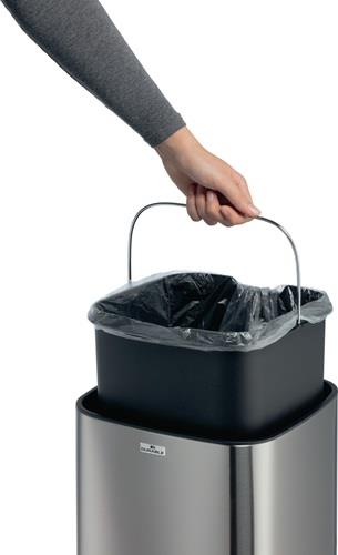 Abfallsammler NO TOUCH 21L 21l H570mm VA/Ku.metallic silber DURABLE || VE = 1 ST
