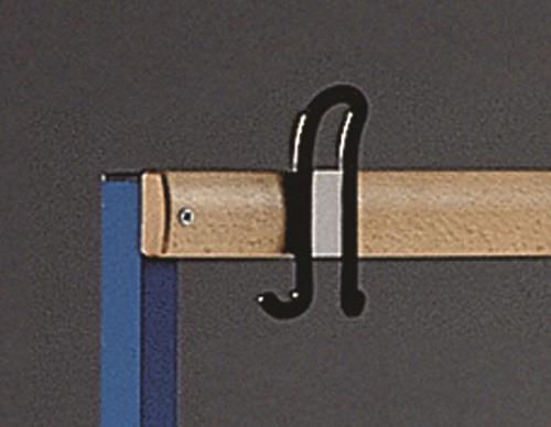 Garderobenbank H1710xB1960xT403mm m.Holzleisten STA schwarzgrau m.Schuhrost C+P || VE = 1 ST