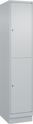 Garderobenschrank m.Sockel H1950xB400xT500mm lichtgrau 1x2 Abt.C+P || VE = 1 ST