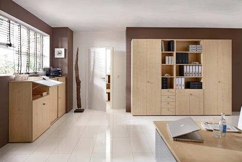 Schrank H748xB800xT420mm Graphit/Asteiche 2 OH 2 Türen Knaufgriff HAMMERBACHER || VE = 1 ST