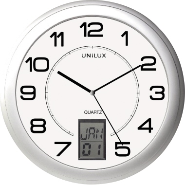 UNILUX Wanduhr Instinct 100340853 30,5cm Edelstahl silber