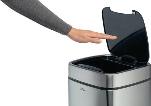 Abfallsammler NO TOUCH 21L 21l H570mm VA/Ku.metallic silber DURABLE || VE = 1 ST