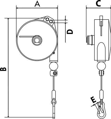 Federzug Trgf.8-10kg Seillänge 2,5m Seil-D.2,5mm PLANETA || VE = 1 ST
