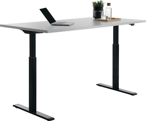 Schreibtisch H700-1200xB1600xT800mm grau/schwarz rechteckige Form C-Fuß TOPSTAR || VE = 1 ST