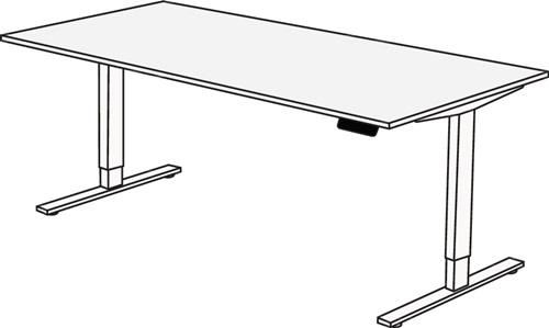 Schreibtisch M-ove silber H720-1200xB1800xT800mm weiß || VE = 1 ST