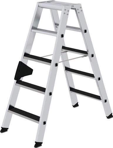 Stufenstehleiter 2x5 Stufen Alu.Gesamt-H.1140mm m.clip-step R13 Auflage MUNK || VE = 1 ST