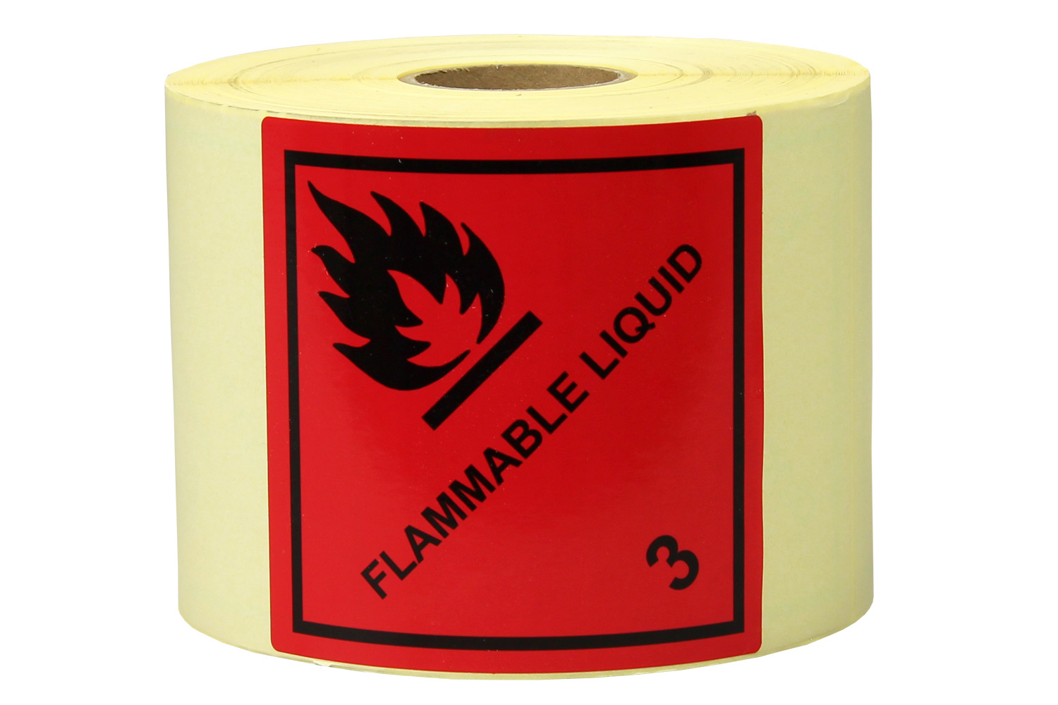 Gefahrgut-Etiketten aus Papier, "Flammable Liquid", Kl. 3 | 100 x 100 mm (L x B) | 