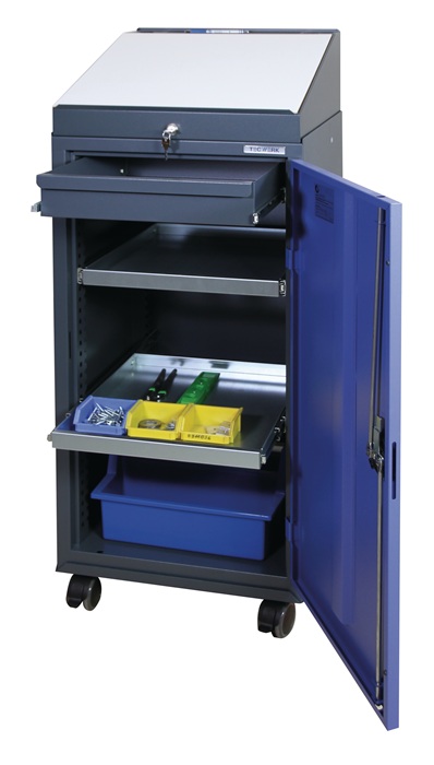 Werkzeugschrankset m.Pultaufsatz H1310xB500xT500mm anthrazitgrau/taubenblau TW