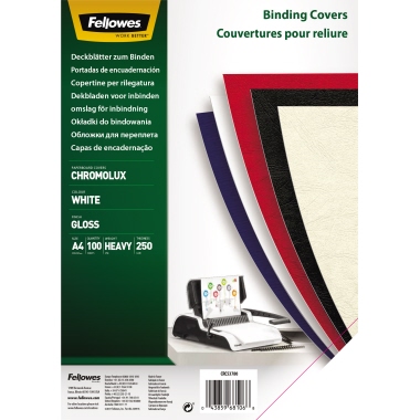 Fellowes Deckblatt Chromolux 5378006 DIN A4 weiß 100 St./Pack.