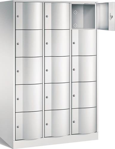 Fächerschrank Stahlbl.lichtgrau/lichtgrau H1950xB1150xT540mm 3x5 Abt. || VE = 1 ST