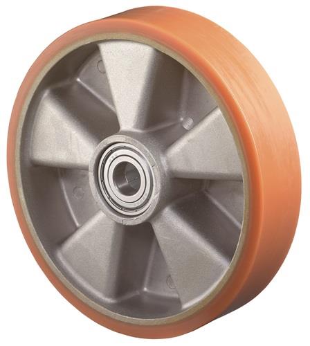Ersatzrad D.160mm Trgf.600kg Guß-PU Achs-D.20mm Nabenl.60mm BS ROLLEN || VE = 1 ST