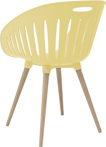 Outdoorstuhl gelb Holzbeine Buche-Eiche gebeizt VE=2 St.im Krt.TOPSTAR || VE = 2 ST