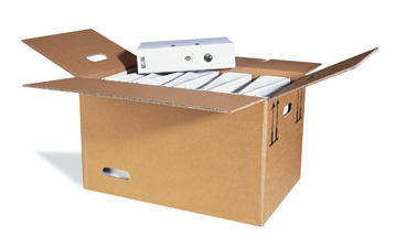 Aktenkarton 2-wellig, braun, Qual. 2.40 | 585 x 380 x 325 mm (L x B x H) Innenmaß | VE = 10 Stk.