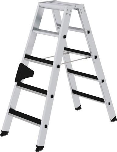 Stufenstehleiter 2x5 Stufen Alu.Gesamt-H.1140mm m.clip-step Auflage MUNK || VE = 1 ST