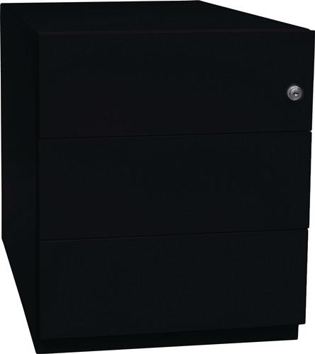 Rollcontainer Note™ H495xB420xT565mm schwarz 3 Universalschübe || VE = 1 ST