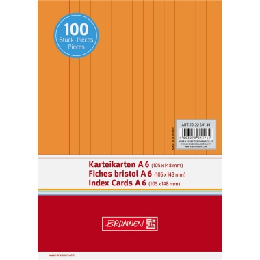 BRUNNEN Karteikarte 102260140 DIN A6 liniert or 100 St./Pack.