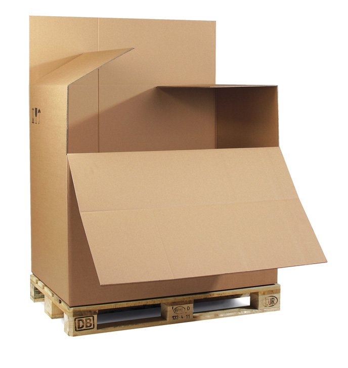 Palettencontainer 2-wellig, braun, Qual. 2.40 | 780 x 580 x 750 mm (L x B x H) Innenmaß | VE = 10 Stk.