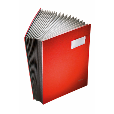Leitz Unterschriftsmappe 57000025 DIN A4 20Fächer Graupappe rot