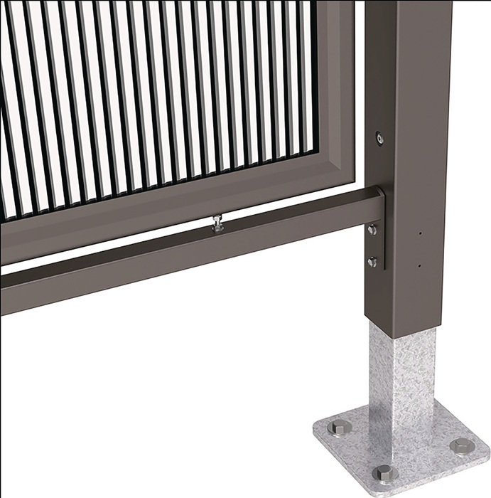 Überdachung Anbaueinheit B2500xH2880xT2434mm Flachdach PC grau SPL