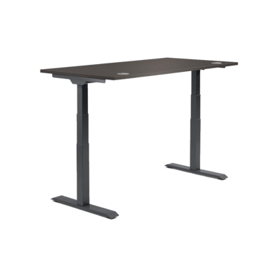 Schreibtisch 1200x605-1255x800mm Platte  Eiche dunkel Gestell sw