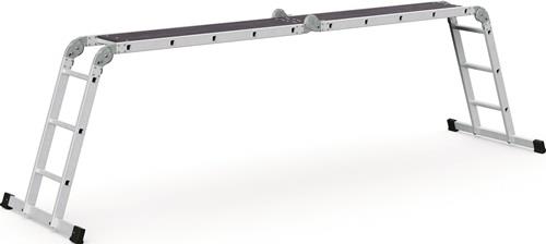 Vielzweckleiter Multitec M Alu.Sprossen 2x3+2x5 gekl.H1500xB900xT260mm Holzbelag || VE = 1 ST