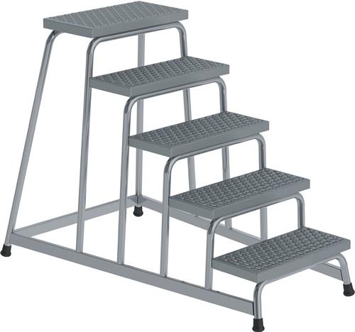 Arbeitspodest Stufen 5 eins.begehbar H.1000mm R13-Belag MUNK || VE = 1 ST