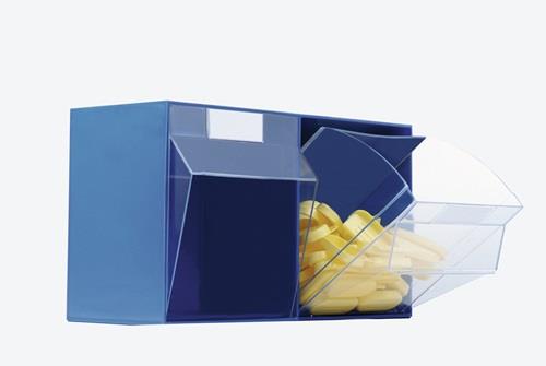 Klarsichtmagazin H207xB600xT172mm 4 x D Ku.blau LOCKWEILER || VE = 1 ST
