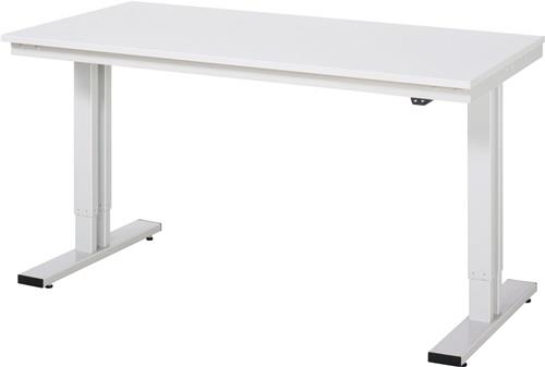 Werktisch B2000xT1000xH720-1120mm Arbeitsplatte Melamin 22mm Gestell lichtgrau || VE = 1 ST