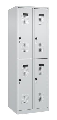 Garderobenschrank Evolo PLUS Bodengleiter 600mm lichtgrau/lichtgrau 4 Abt.C+P || VE = 1 ST