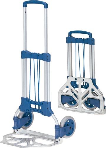 Paketroller | Transportkarre klappbar Fetra – Stahlrohr/Aluminium, 320mm Schaufellänge, 480mm Schaufelbreite, mit Polymerrädern | 125kg