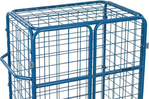 Paketwagen Drahtgitterverkleidung L1200xB800mm brillantblau m.Flügeltüren u.Dach || VE = 1 ST