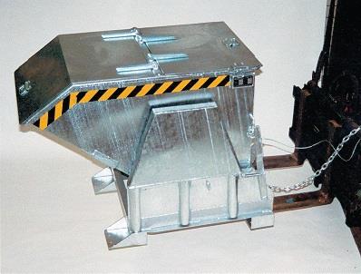 Kippbehälter L1455xB1150xH1070mm lichtblau Inh.0,8 m³ f.schwe.Materialien BAUER || VE = 1 ST