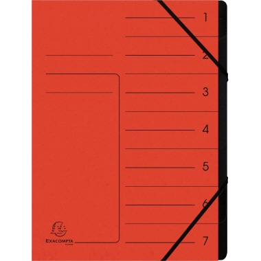 Exacompta Ordnungsmappe 540705E DIN A4 7Fächer Karton rot