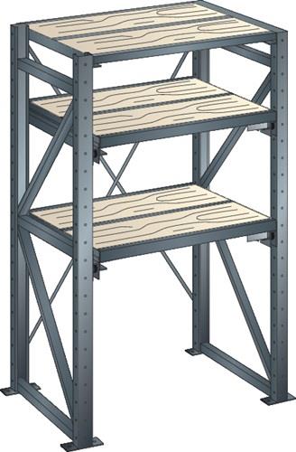 Schwerlast-Auszugsregal H2000xB1290xT860mm Grundregal pulverbesch.lichtblau || VE = 1 ST