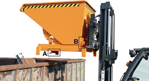 Schwerlast-Kippbehälter L1755xB1580xH1230mm verz.Inh.1,7 m³ autom.Entr.BAUER || VE = 1 ST
