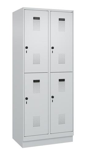Garderobenschrank Evolo PLUS Sockel 800mm lichtgrau/lichtgrau 4 Abt.C+P || VE = 1 ST
