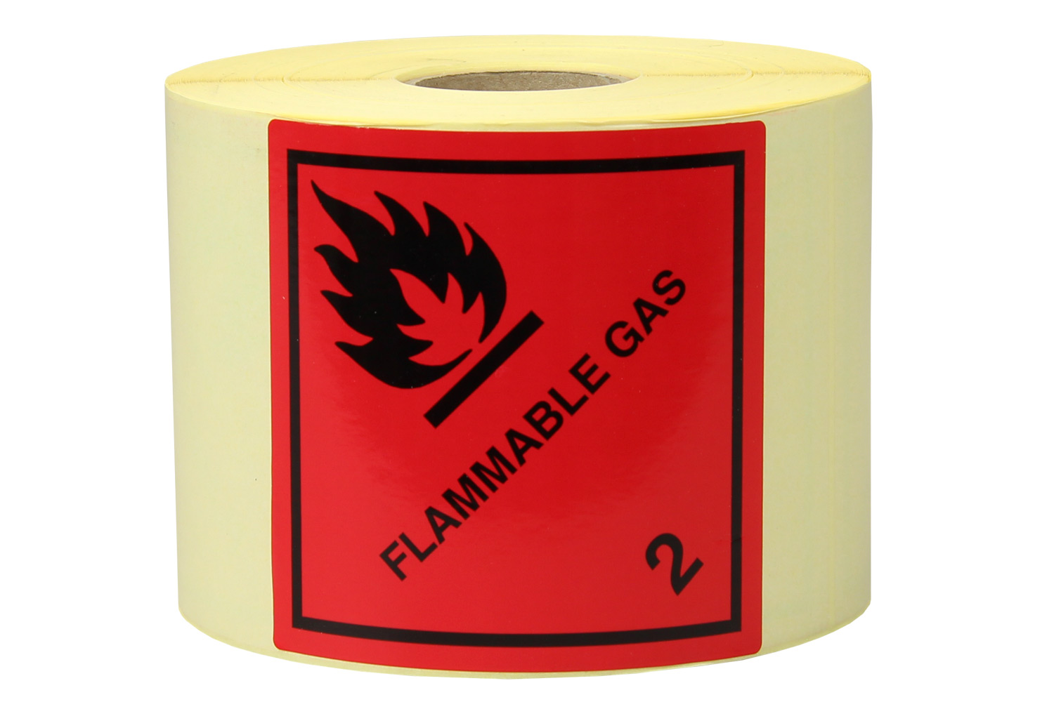 Gefahrgut-Etiketten aus Papier, "Flammable Gas", Kl. 2 | 100 x 100 mm (L x B) | 