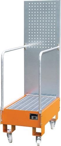 Auffangwanne 60l L875xB500xH1685mm Stahlbl.m.Giiterrost gelborange BAUER || VE = 1 ST