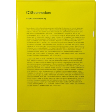 Soennecken Sichthülle 1512 DIN A4 PP gelb 100 St./Pack.