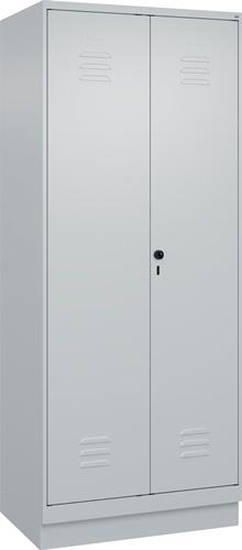 Garderobenschrank m.Sockel H1950xB800xT500mm lichtgrau 2 Abt.C+P || VE = 1 ST