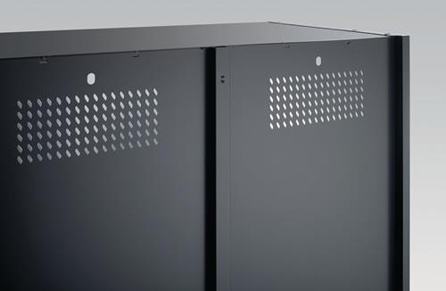 Garderobenschrank m.Füßen H1980xB1200xT525mm lichtgrau/ enzianblau 4 Abt.C+P || VE = 1 ST