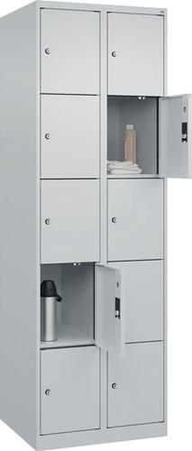 Fächerschrank Evolo PLUS 600mm Bodengleiter lichtgrau 2x5 C+P || VE = 1 ST