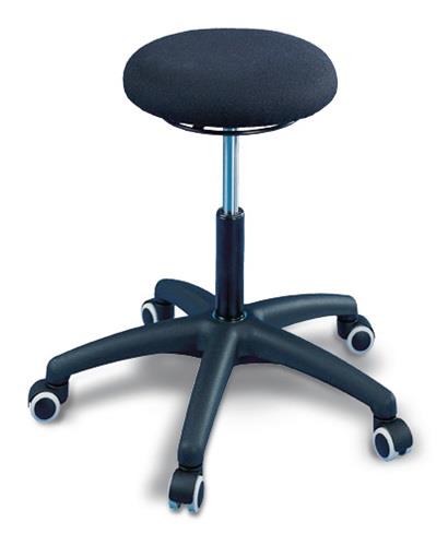 Drehhocker m.Rollen Stoffpolster schwarz Sitz-H.470-600mm || VE = 1 ST