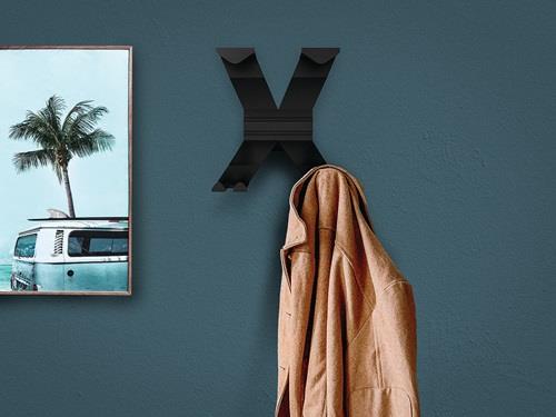 Wandgarderobe Alu.4HakenLänge 170mm pastellblau || VE = 1 ST